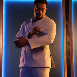 Cream Double Breasted Ultra Stretch Suit (Pre-Order)
