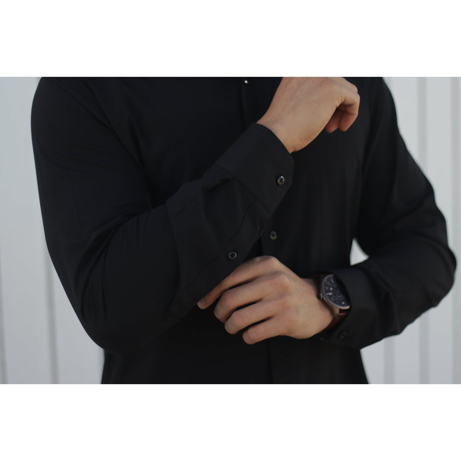 Black Super Stretch Shirt - The Stretch Suit